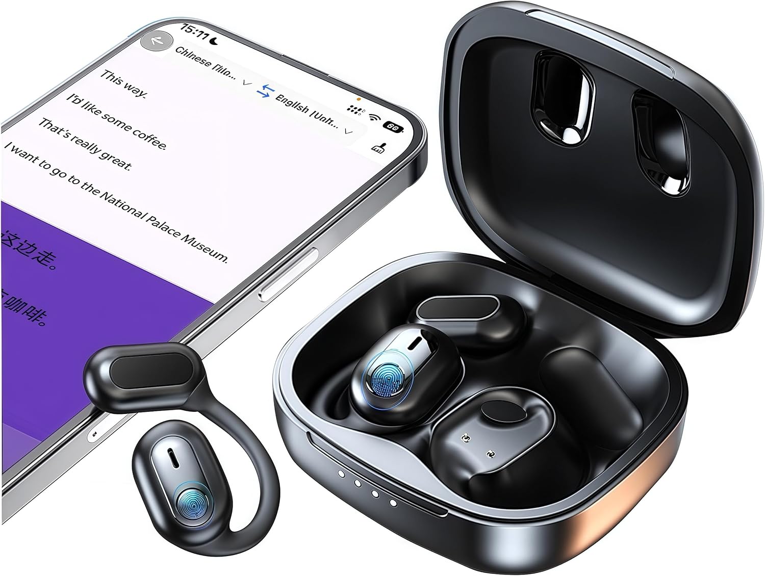 AI Translator Earbuds - 144+ Language Real Time Translation