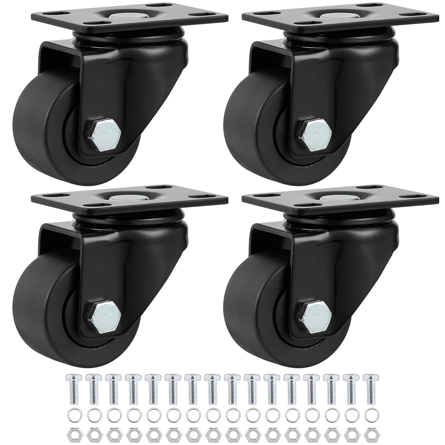 Finnhomy Heavy Duty Low Profile Caster Wheels for Smooth Mobility