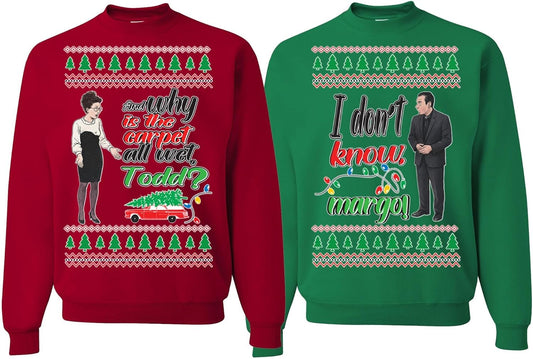 Ugly Christmas Sweatshirt for Couples by Wild Custom Apparel