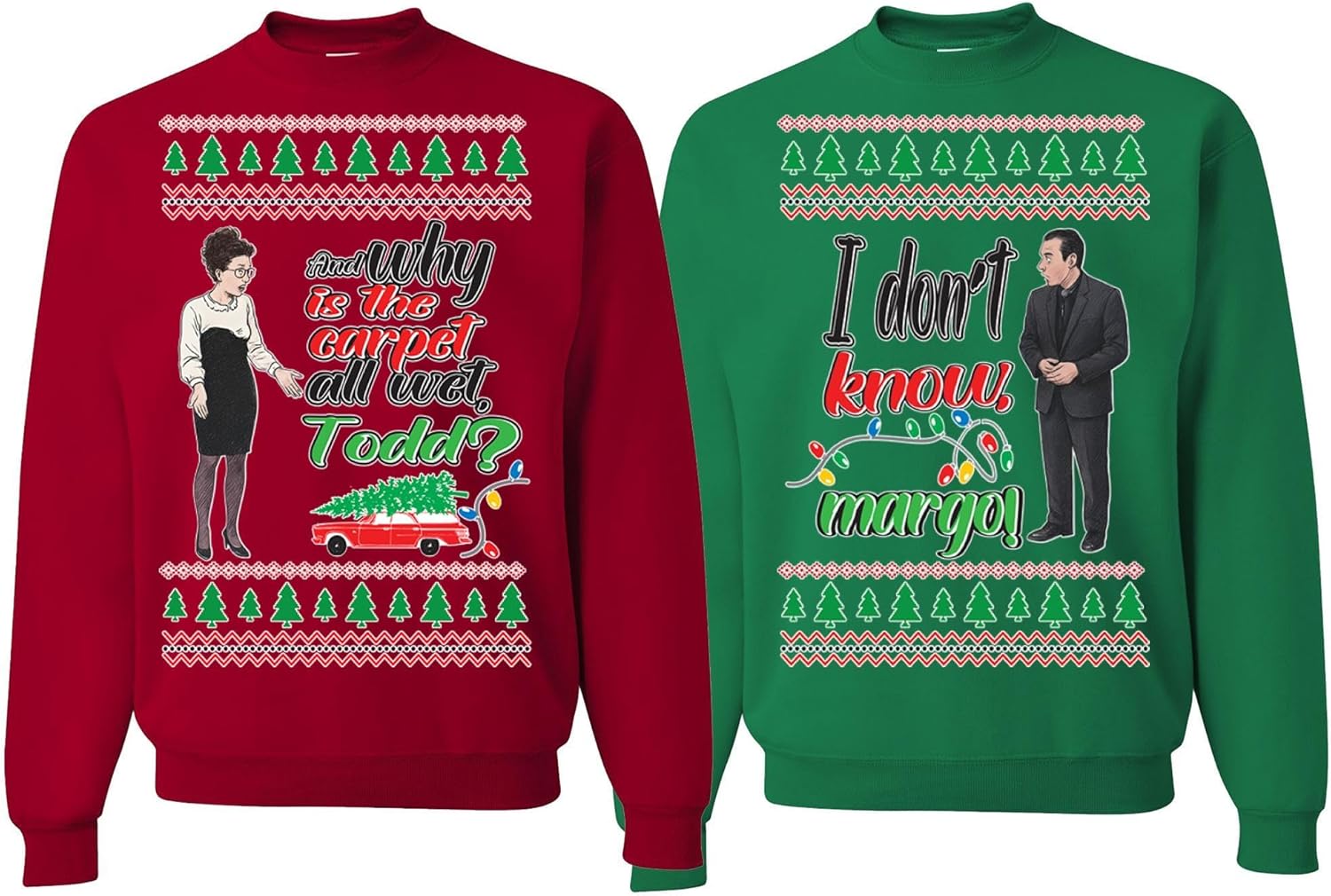 Ugly Christmas Sweatshirt for Couples by Wild Custom Apparel