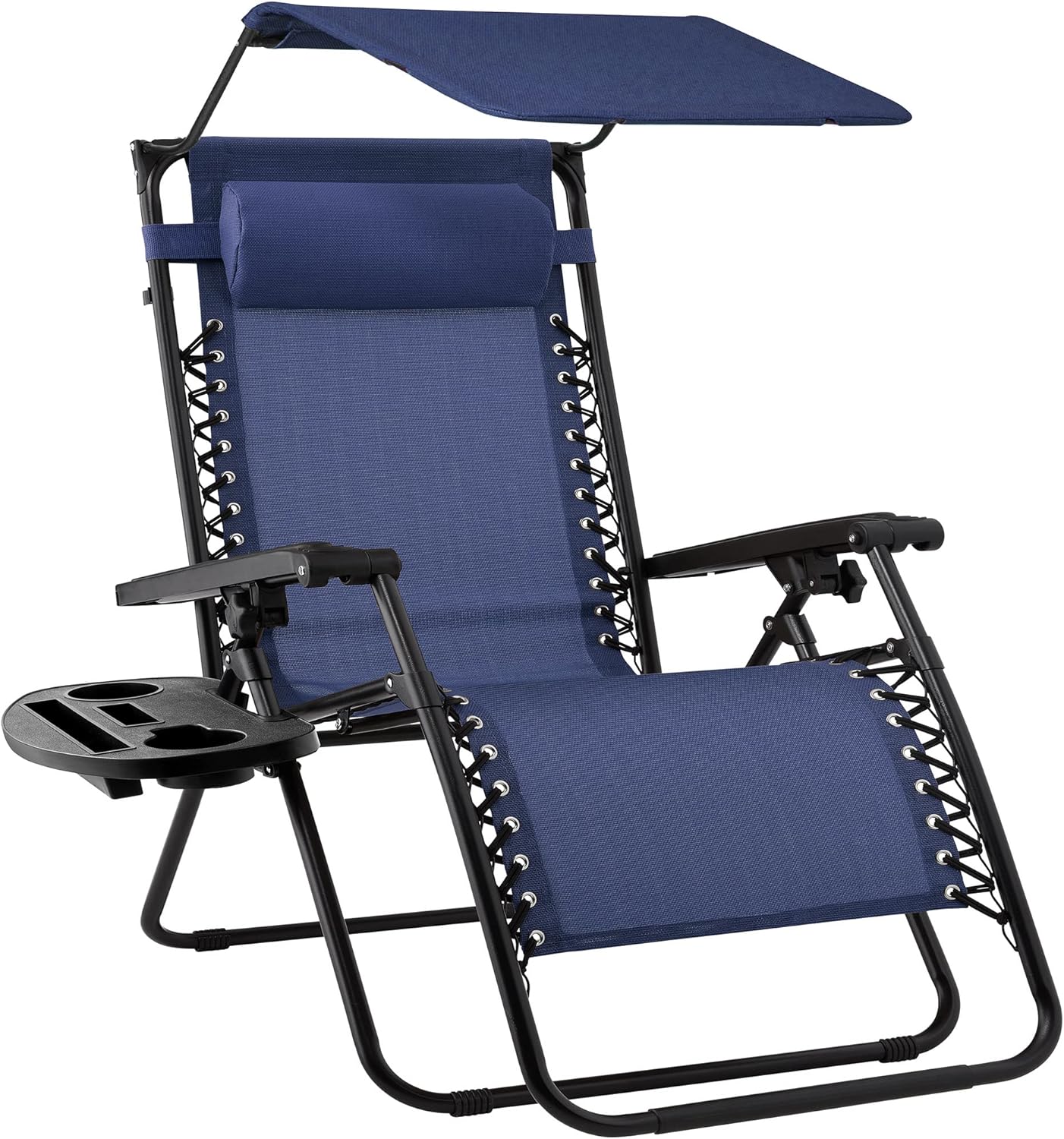 Folding Zero Gravity Outdoor Recliner Lounge Chair with Canopy