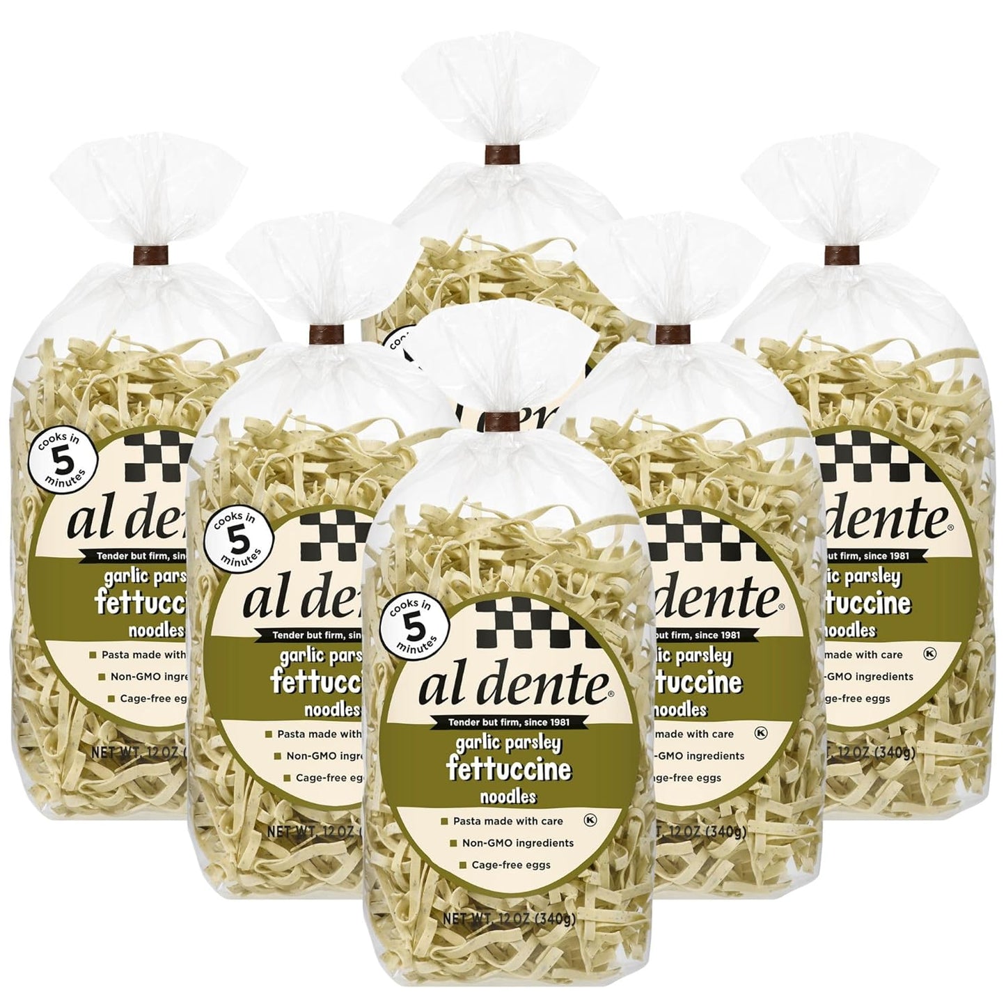 Al Dente Garlic Parsley Fettuccine - Gourmet All-Natural Pasta
