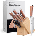 YOTSUBA Kitchen Knife Set with Block - Razor Sharp Carving Set