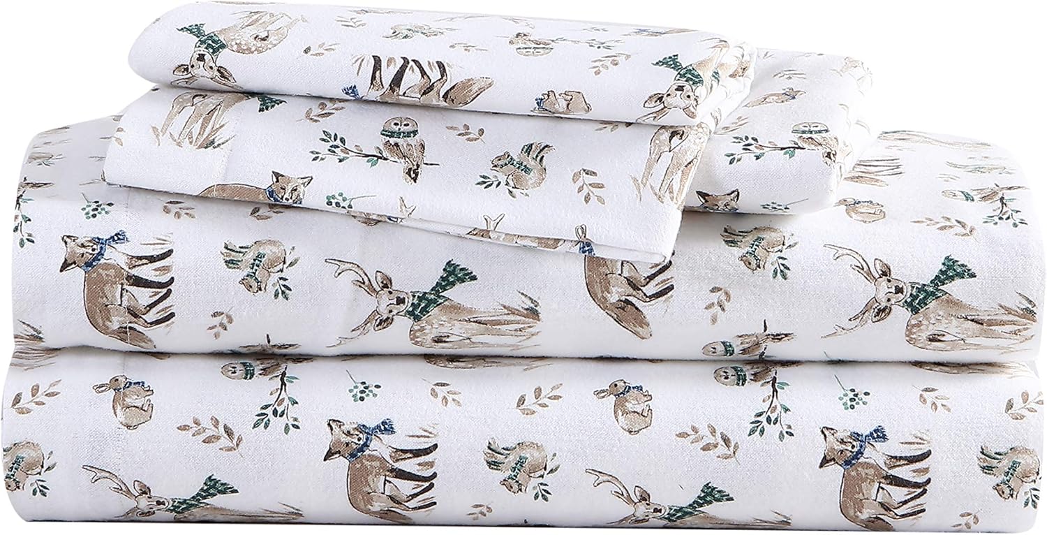 Queen Cotton Flannel Bedding Set for Cozy Home Decor