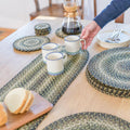 Pinecone Braided Oval Table Runner 11x36 - Country Rustic Decor