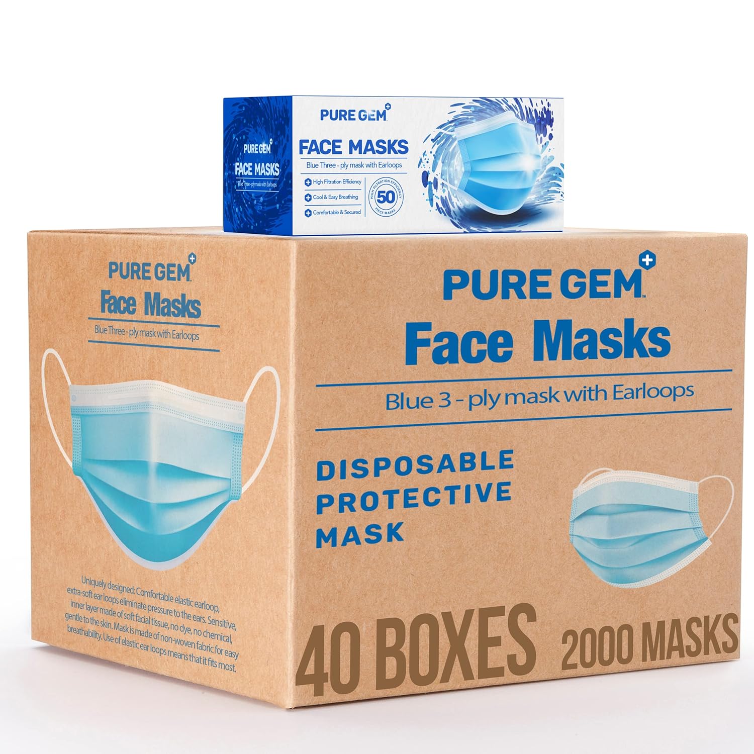 3-Ply Disposable Face Masks for Comfort and Protection
