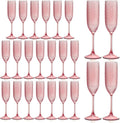 Plastic Champagne Flutes Unbreakable Diamond Wine Glasses - Pack of 24