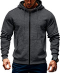Mens Fleece Hooded Sweatshirt Full Zip Jacket - Warm Everyday Layer