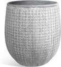 Worth Garden 12 in x 15 in Grey Round Planter - Modern Cement Look