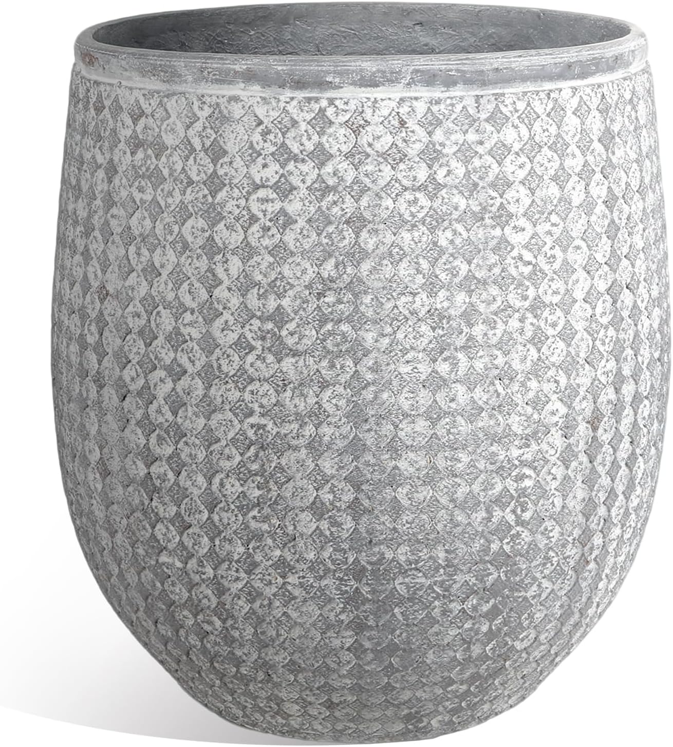 Worth Garden 12in Grey Round Planter for Indoor & Outdoor Use