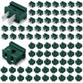 Vampire Plugs 100 Pack Green Slip Plug Adapter for Christmas Lights