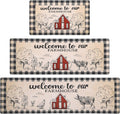 XLHOMO Farm Kitchen Mats for Floor 3 Piece Set 17ft to 59ft