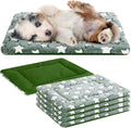 4 Pcs Dog Bed Mat Washable for Crate - Reversible Plush/Linen Pads