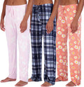 3 Pack Womens Ultra-Soft Spandex Pajama Lounge Pants - Comfy Fit