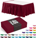 Ruffle Table Skirt Burgundy 48 Pack 14 Ft Long - Easy Adhesive Setup