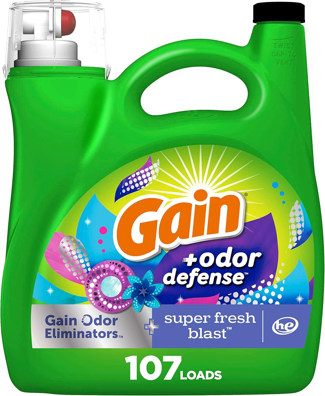 Gain Super Fresh Blast Laundry Detergent - Odor Defense, HE Compatible