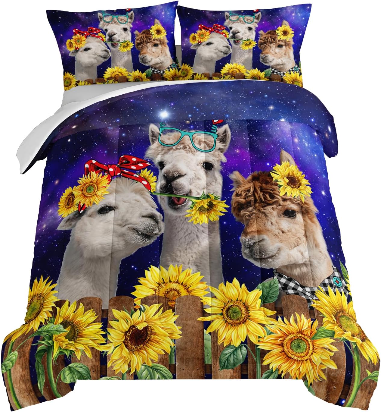 Funny Llama Comforter Set for Cozy Animal-Themed Bedding
