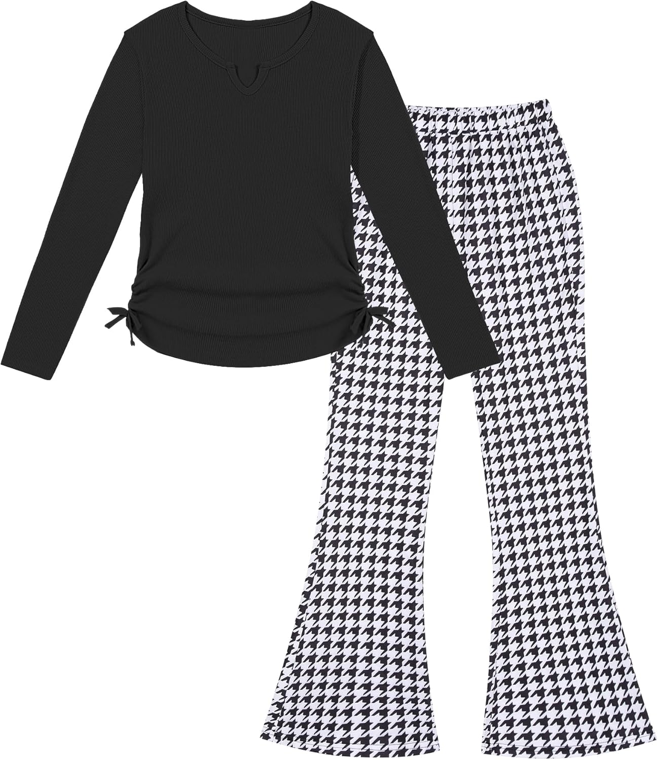 Crazyme Girls Clothes Long Sleeve T-Shirt and Bell Bottom Pants