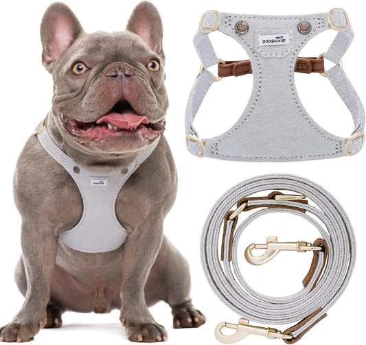 Puppytie No Pull Dog Harness for Medium Dogs, Denim Gray