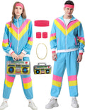 80s Tracksuit for Men and Women - Complete Retro Windbreaker Set