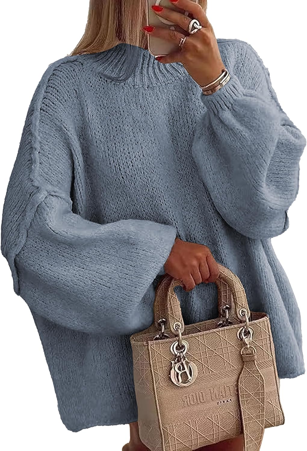 Womens Oversized Fall Sweater 2025, Chunky Knit Pullover Tops
