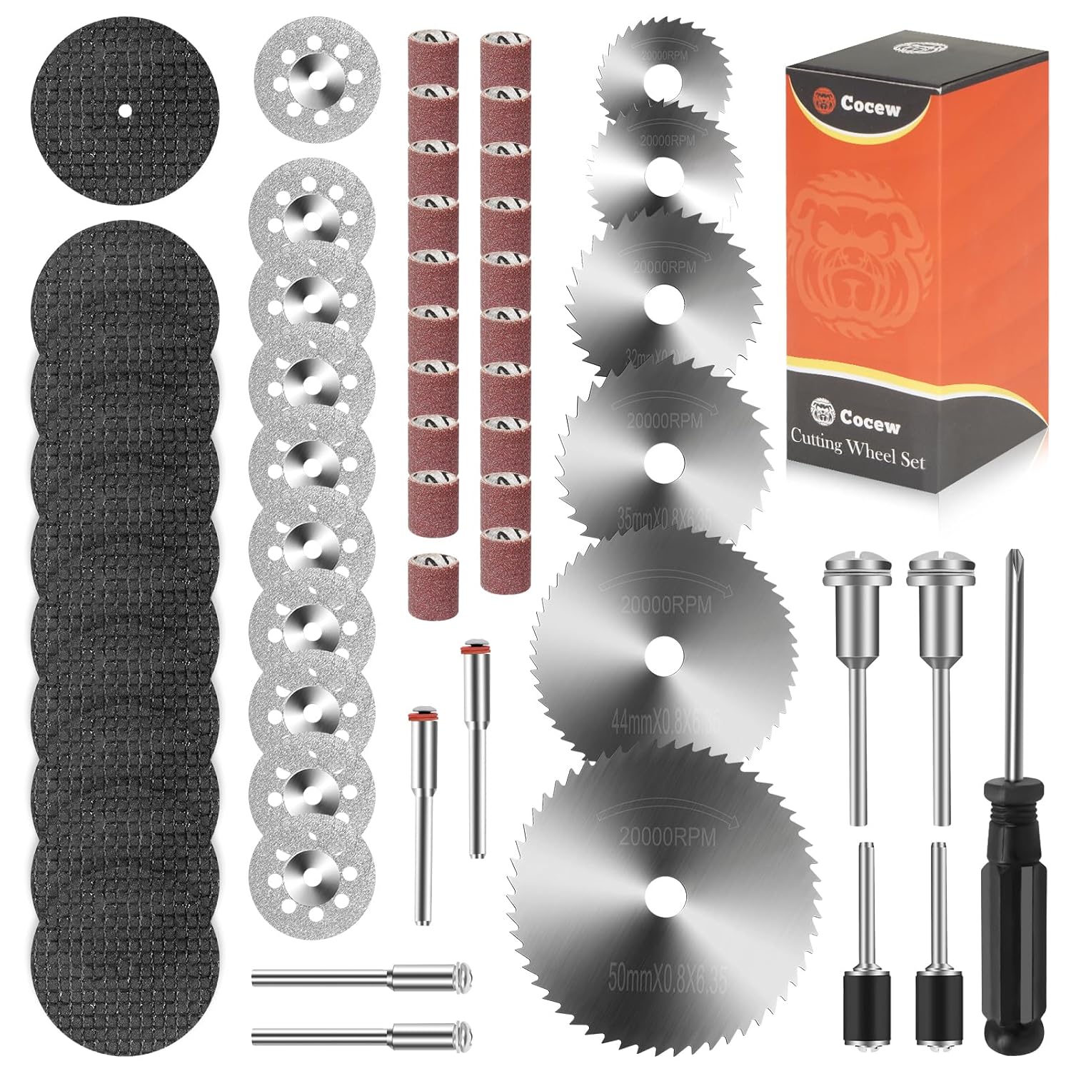 Cocew 45pc Cutting Wheel Set for Dremel - Metal & Wood Cutting