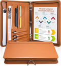 Brown Vegan Leather Binder Portfolio for Women and Men - Professional