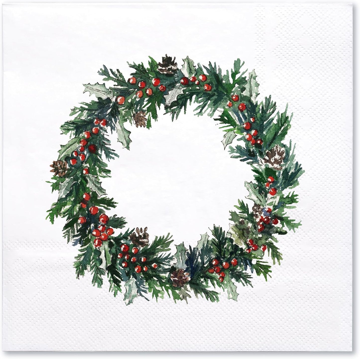 Vibrant Berry Wreath Christmas Napkins