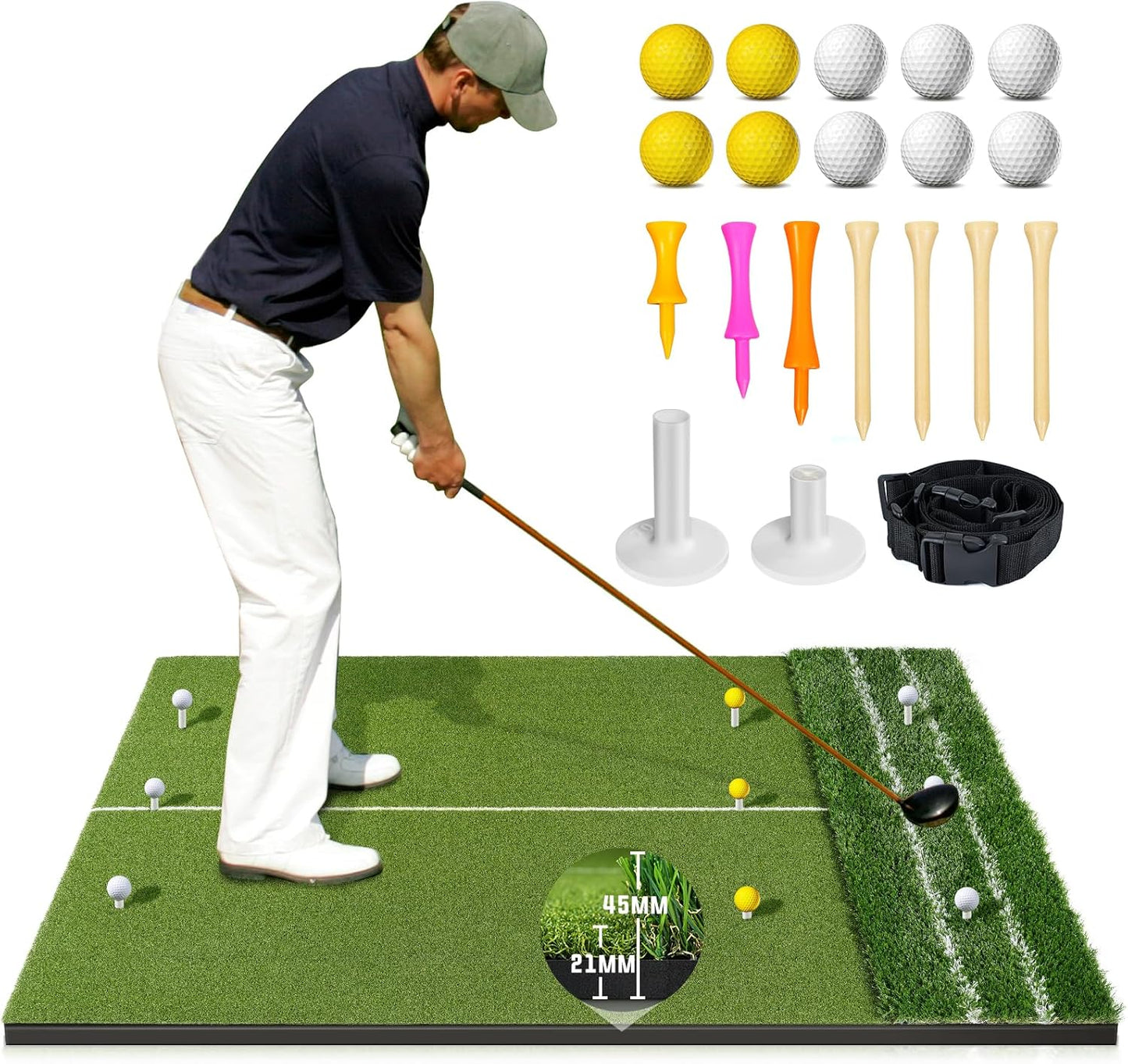 Premium Dual Turf Golf Mat Set - Perfect Your Swing Anywhere!