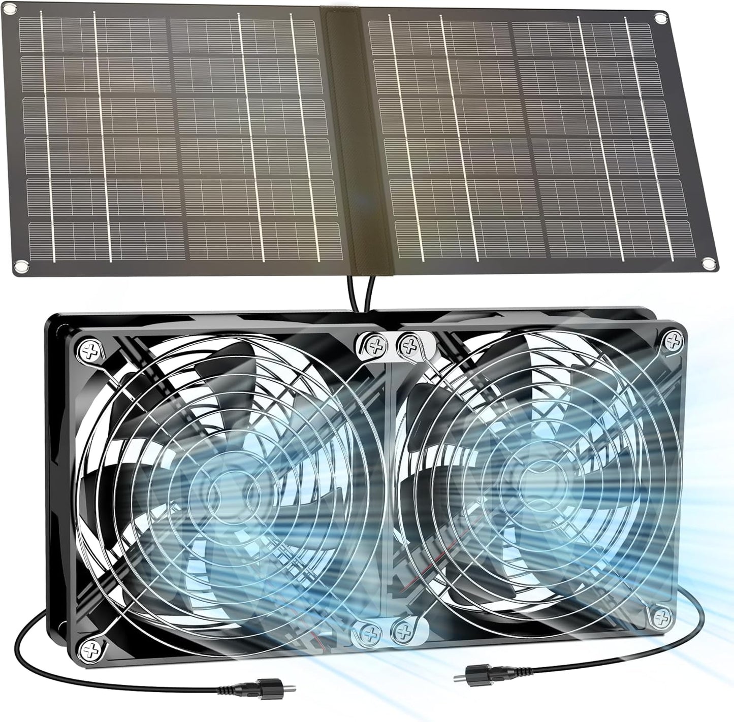Dual Solar Fan for Chicken Coop - 12W Solar Powered Fans
