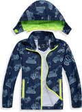 Boys Waterproof Lightweight Rain Jacket with Detachable Hood