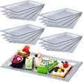 Maxcheck 24 Pcs Lace Rim Plastic Serving Trays 14 x 7.5 in - Elegant
