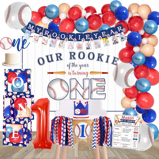 Baseball 1st Birthday Party Decorations for Rookie of the Year