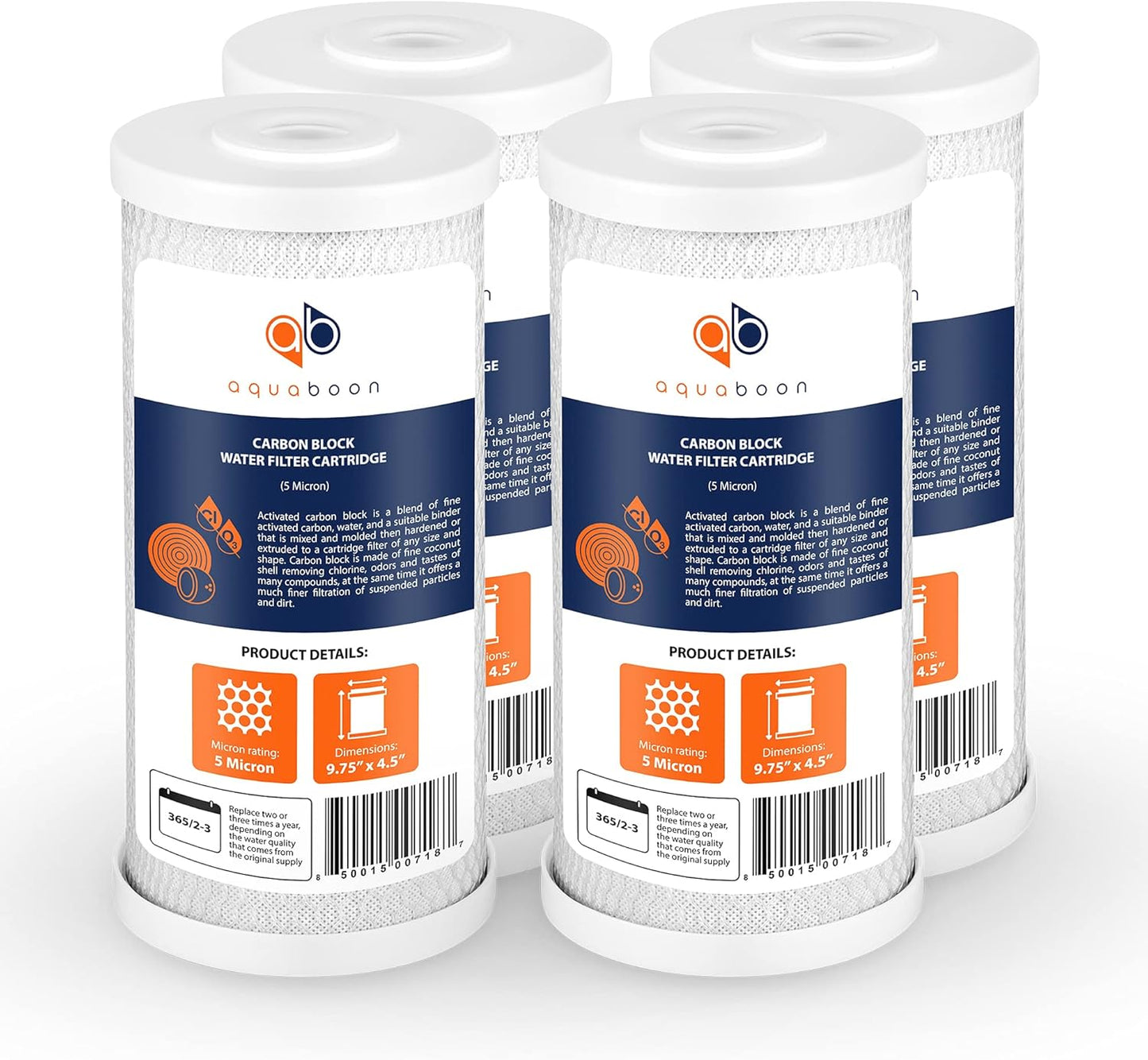Aquaboon 5 Micron Carbon Block Water Filters for Whole House