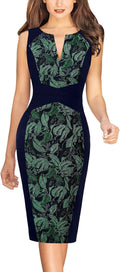 VFSHOW Womens Slim Front Zipper Sheath Dress - Office to Evening Wear