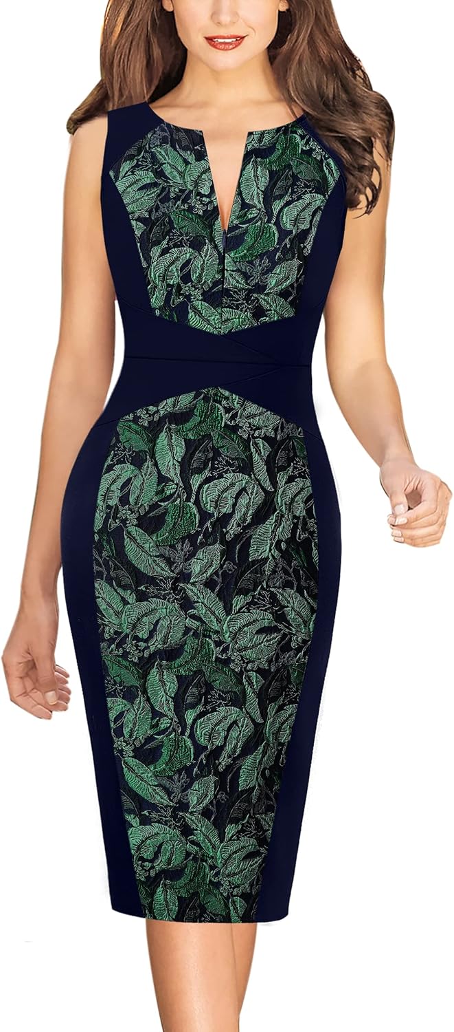 Elegant Slim Front Zipper Sheath Dress for Work and Parties