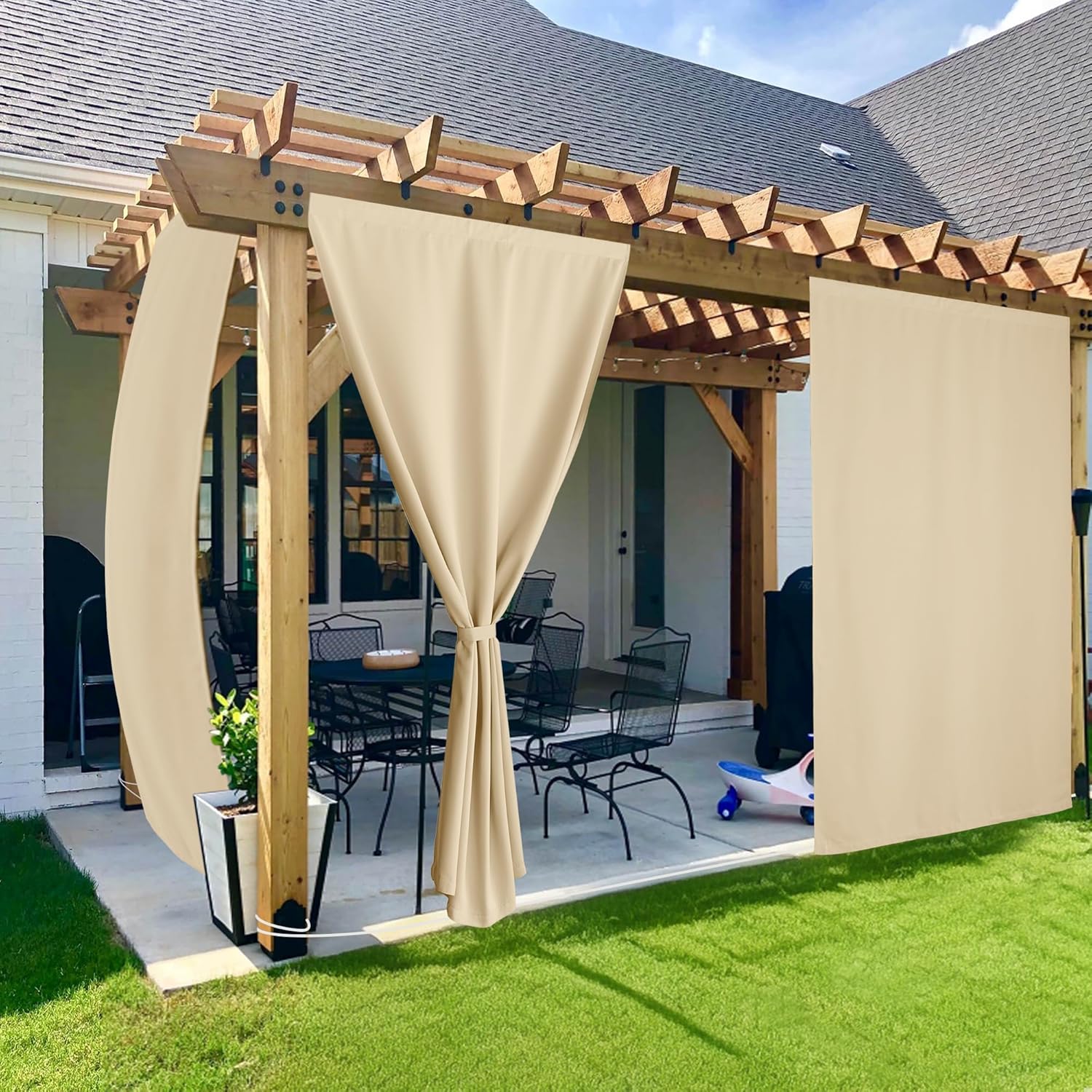 NICETOWN Waterproof Outdoor Curtains for Patio and Gazebo