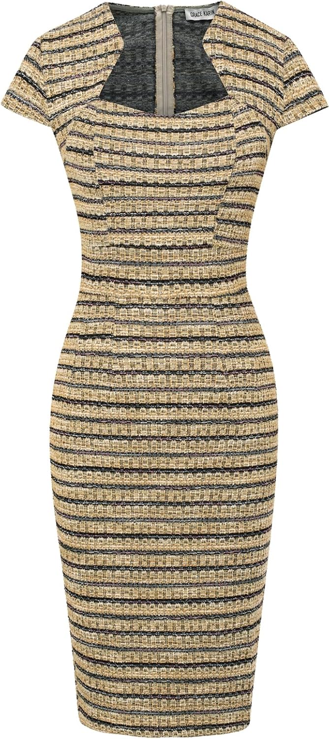 GRACE KARIN Women's Gorgeous Pencil Dress for Work and Events