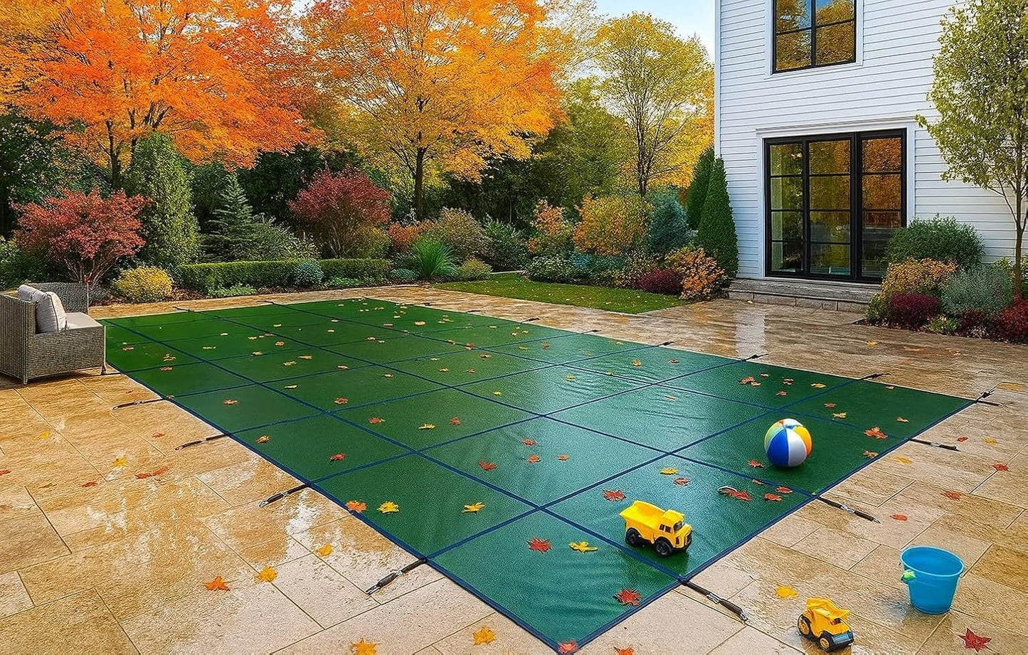 Inground Pool Safety Cover 12ft x 24ft with 15-Year Warranty