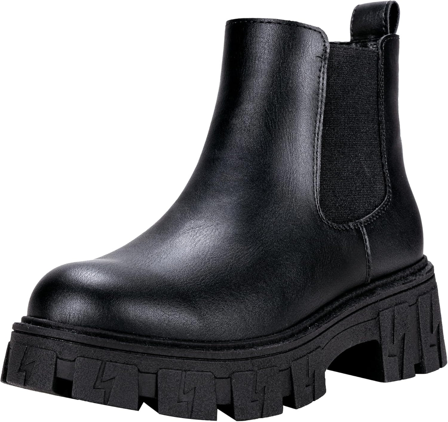 Jeossy Women's Chelsea Combat Boots with Chunky Heel Design