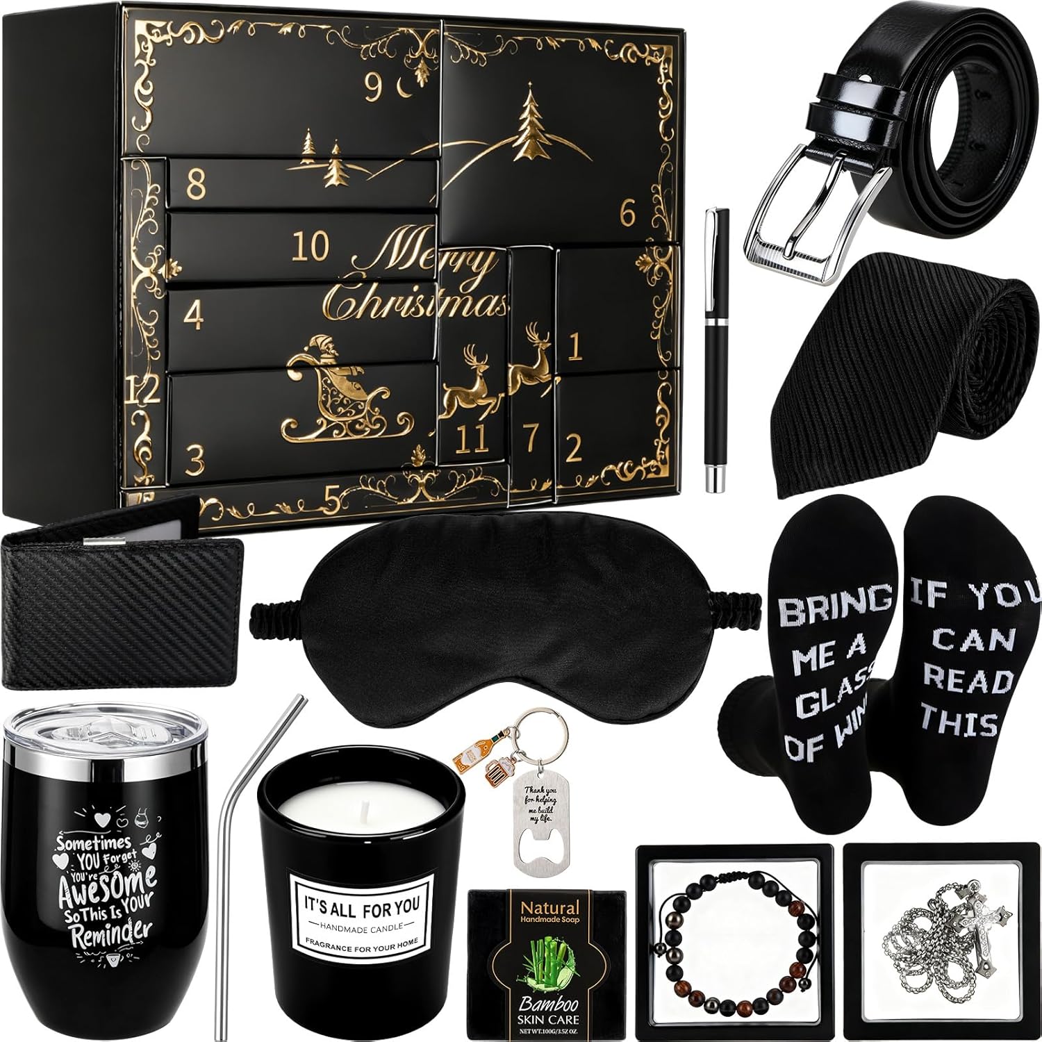 Patelai 12 Days Men's Advent Calendar 2025 with Grooming Gifts