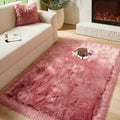 Faux Fur Sheepskin Rug for Living Room - Blush Pink Luxury Decor