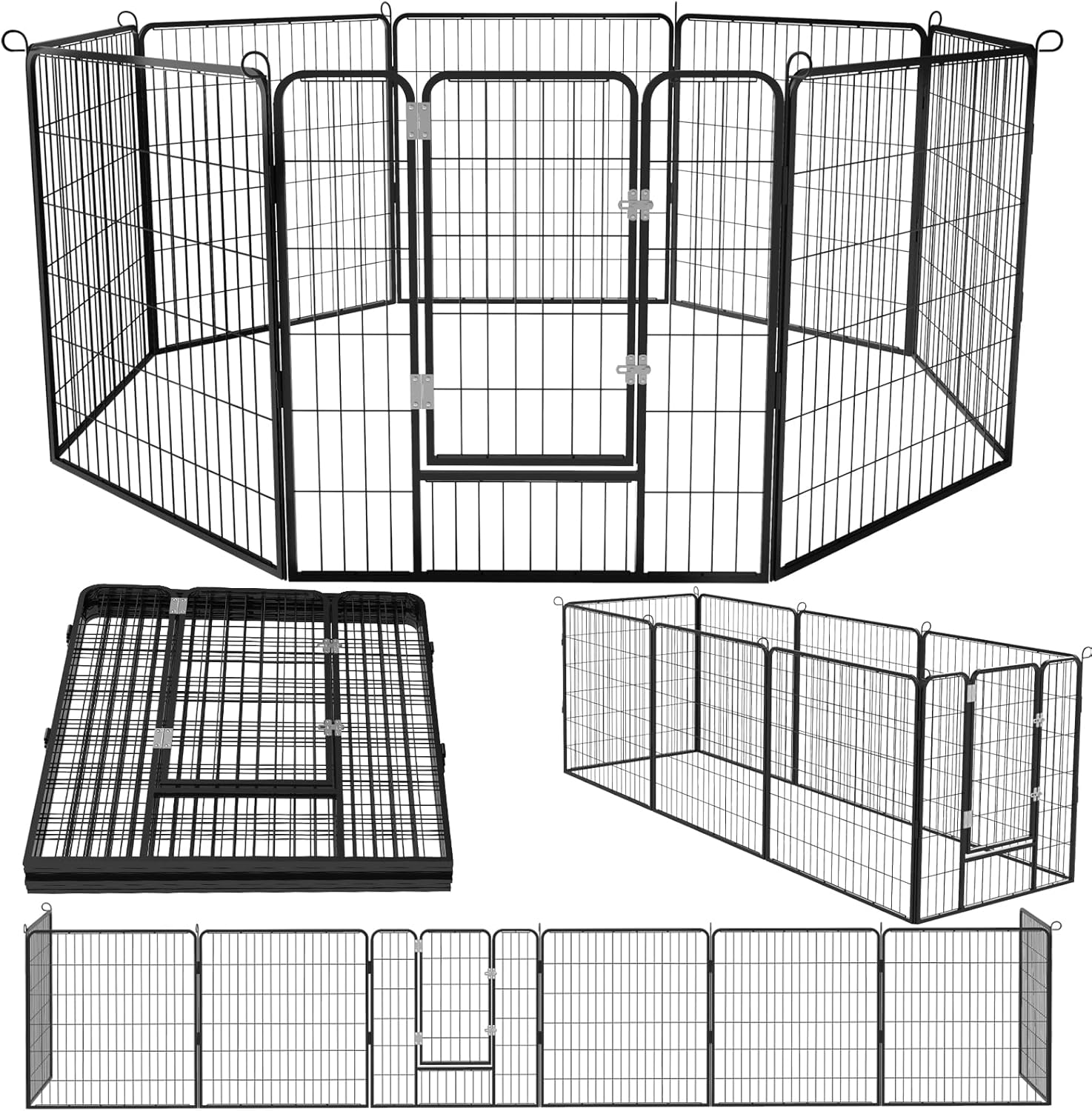 OFIKA Heavy Duty Metal Dog Playpen for Small to Medium Pets