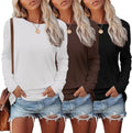 Ekouaer Long Sleeve Crew Neck Thermal Tops Set for Women