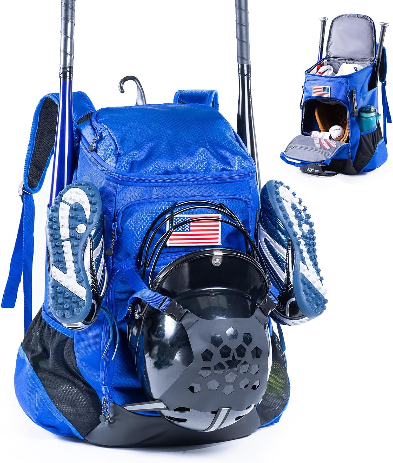 Double-layer Baseball Bag with Gear Klip for All Ages