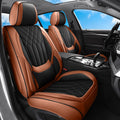 Car Seat Covers Brown Black Full Set - Luxury Waterproof Nappa Leather