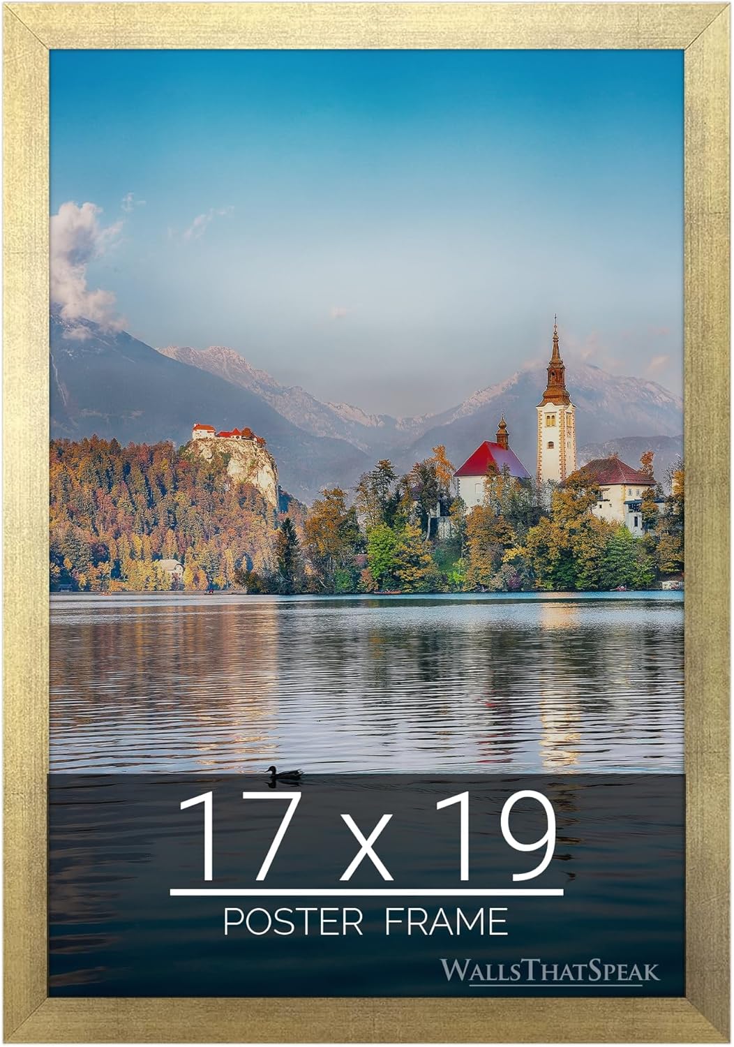 17x19 Gold Picture Frame for Puzzles, Posters, and Photos