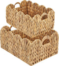 FairyHaus Wicker Basket 2Pack - Handwoven Scalloped Storage Set