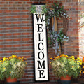 Outdoor Welcome Sign 45in x 9in Vertical Leaner - Rustic Porch Decor