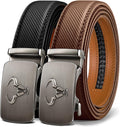 BULLIANT Men belt 2Pack Ratchet Leather Belt - Precise Fit and Durable